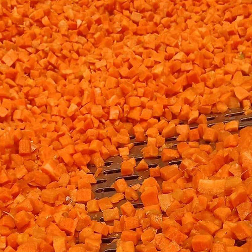 Frozen cubed carrots